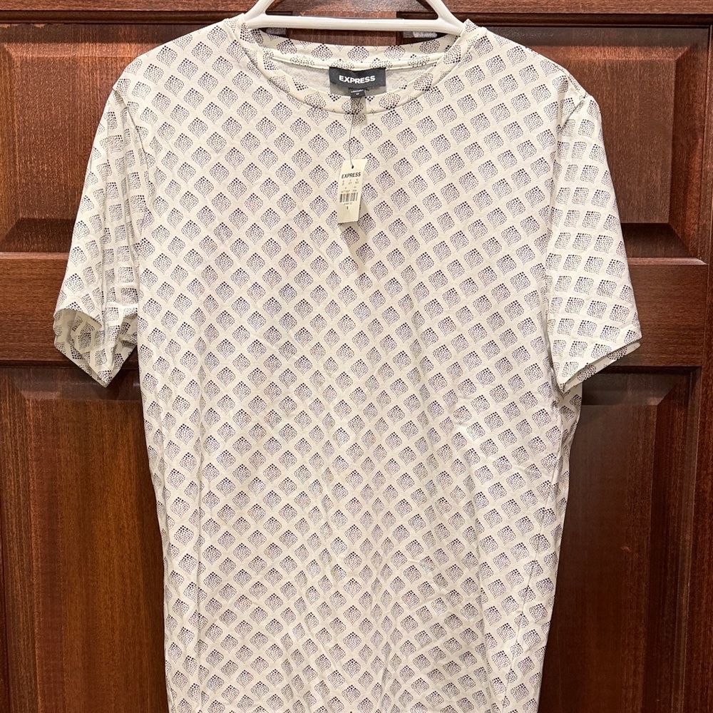White Express Patterned Men's Shirt